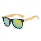 Coastline™ Eco Bamboo Sunglasses – UV400 Mirrored Square Beach Shades SmalchanCo