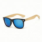 Coastline™ Eco Bamboo Sunglasses – UV400 Mirrored Square Beach Shades SmalchanCo