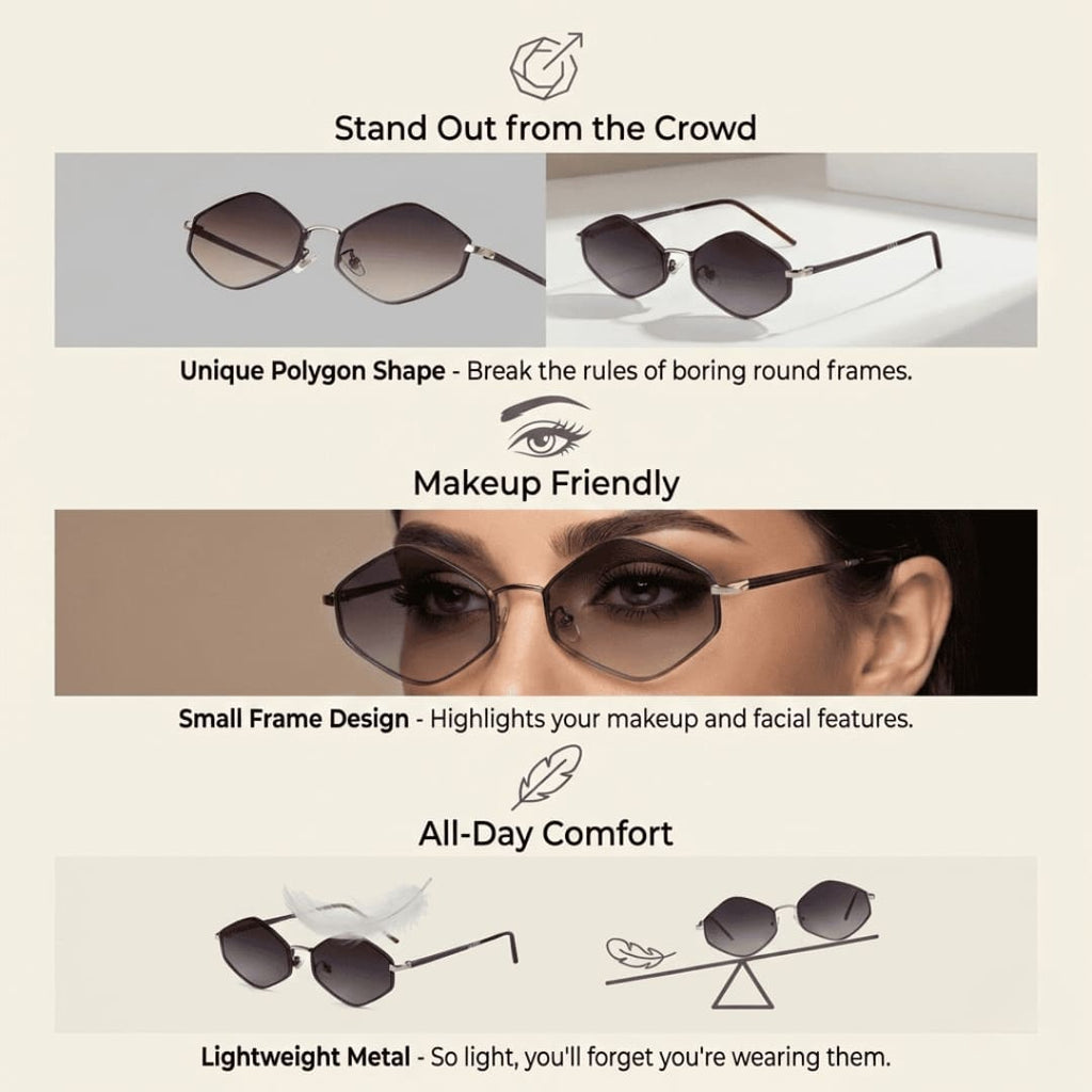 HexaLuxe™ Vintage Polygon Sunglasses (UV400) Seventpeople