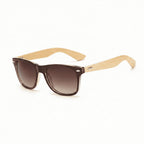 Coastline™ Eco Bamboo Sunglasses – UV400 Mirrored Square Beach Shades SmalchanCo