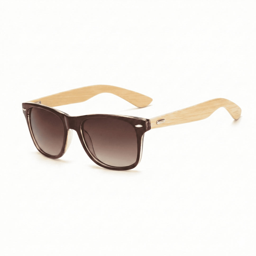 Coastline™ Eco Bamboo Sunglasses – UV400 Mirrored Square Beach Shades SmalchanCo