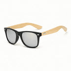 Coastline™ Eco Bamboo Sunglasses – UV400 Mirrored Square Beach Shades SmalchanCo