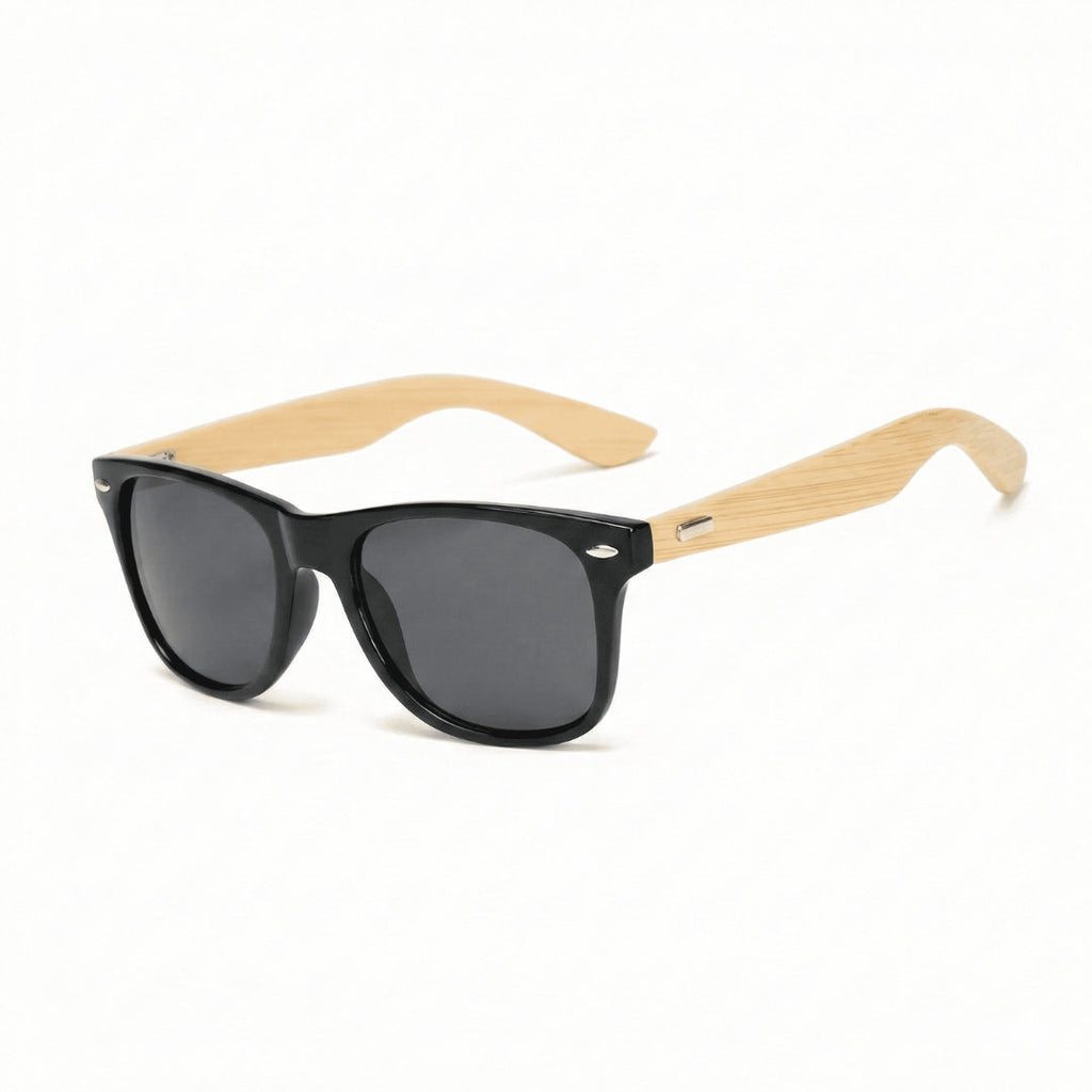 Coastline™ Eco Bamboo Sunglasses – UV400 Mirrored Square Beach Shades SmalchanCo