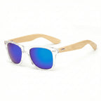 Coastline™ Eco Bamboo Sunglasses – UV400 Mirrored Square Beach Shades SmalchanCo