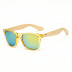 Coastline™ Eco Bamboo Sunglasses – UV400 Mirrored Square Beach Shades SmalchanCo