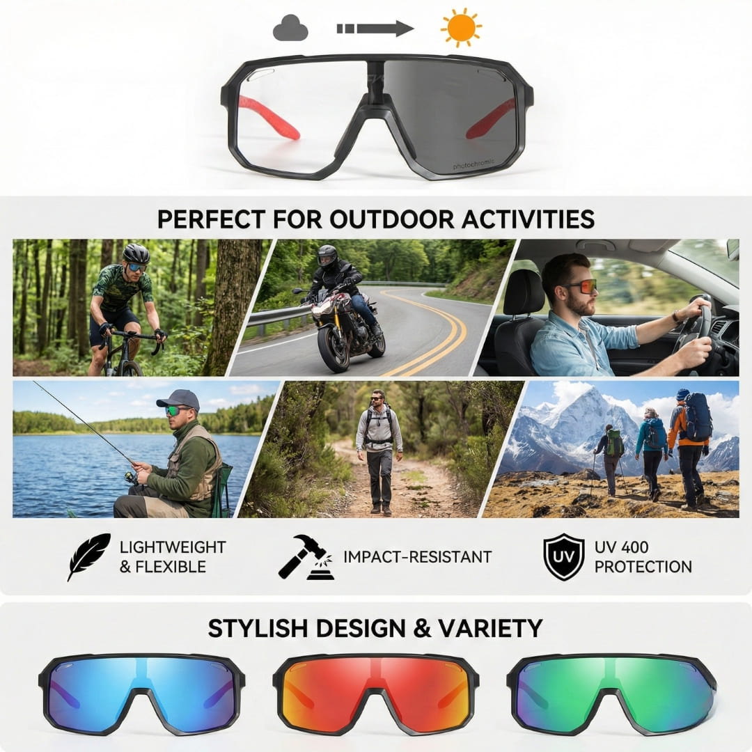Photochromic UV400 Cycling Sunglasses - Smalchanco