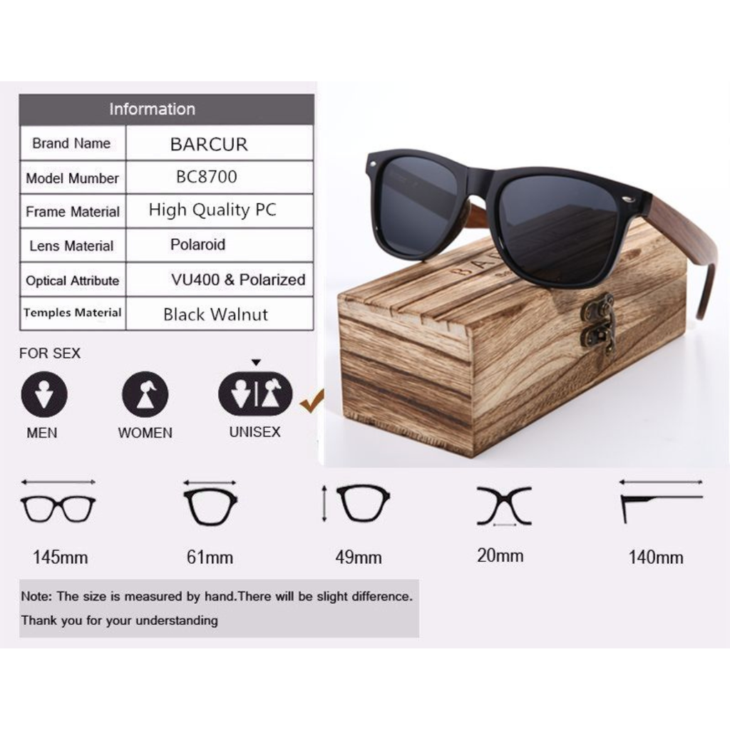 Luxury Black Walnut Polarized Sunglasses