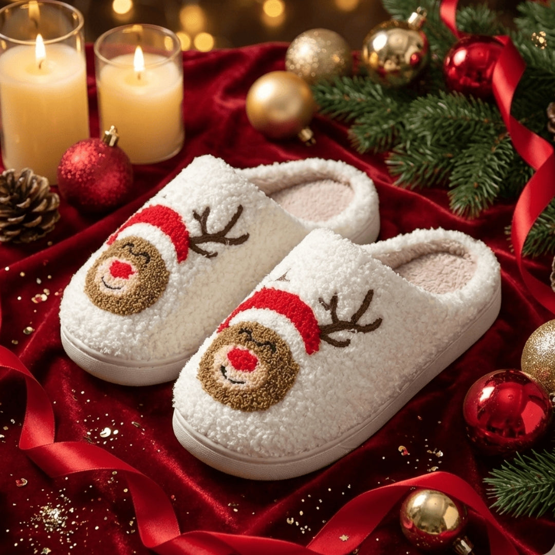 Sweethearts Cozy Pair  Xmas Slippers Smalchanco