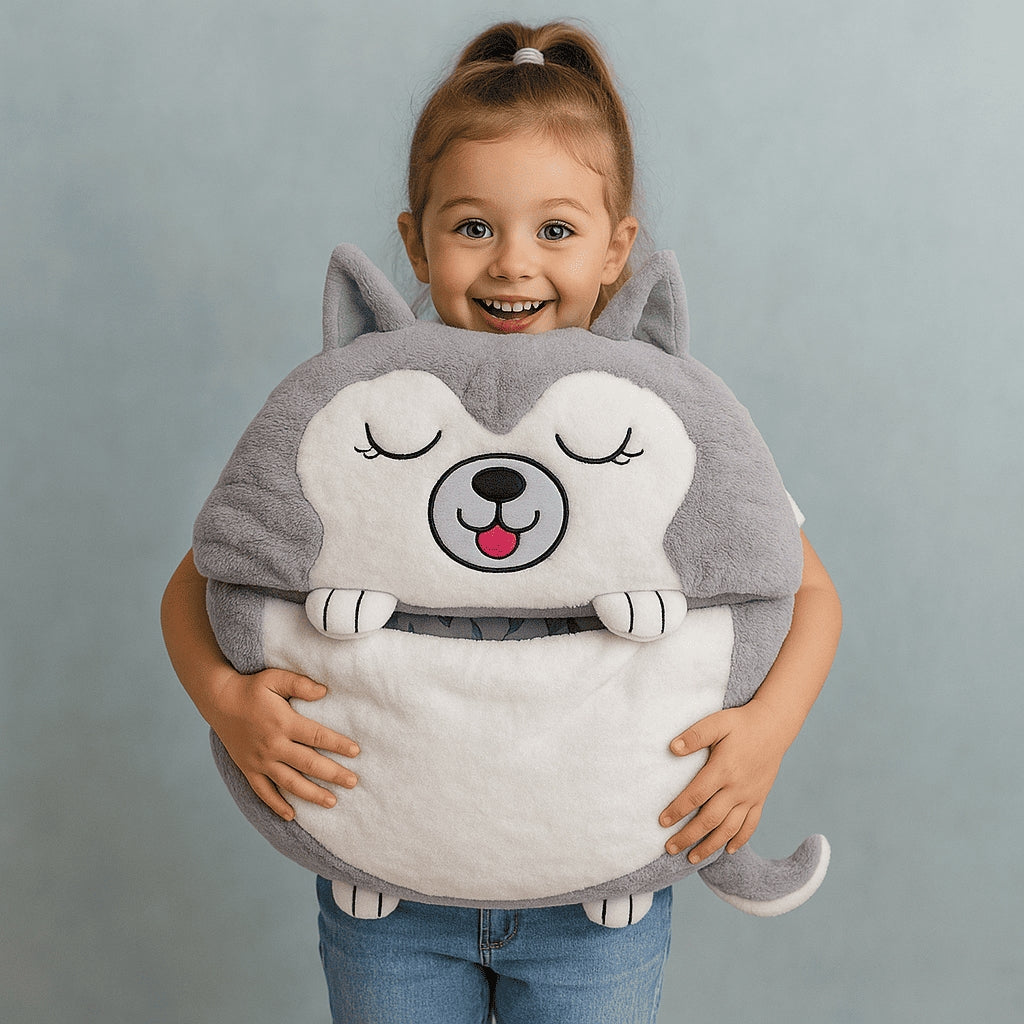 SleepyPals™ Plush Animal Kids Sleeping Bag 🐶☁️ Happy Nappers