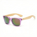 Coastline™ Eco Bamboo Sunglasses – UV400 Mirrored Square Beach Shades SmalchanCo