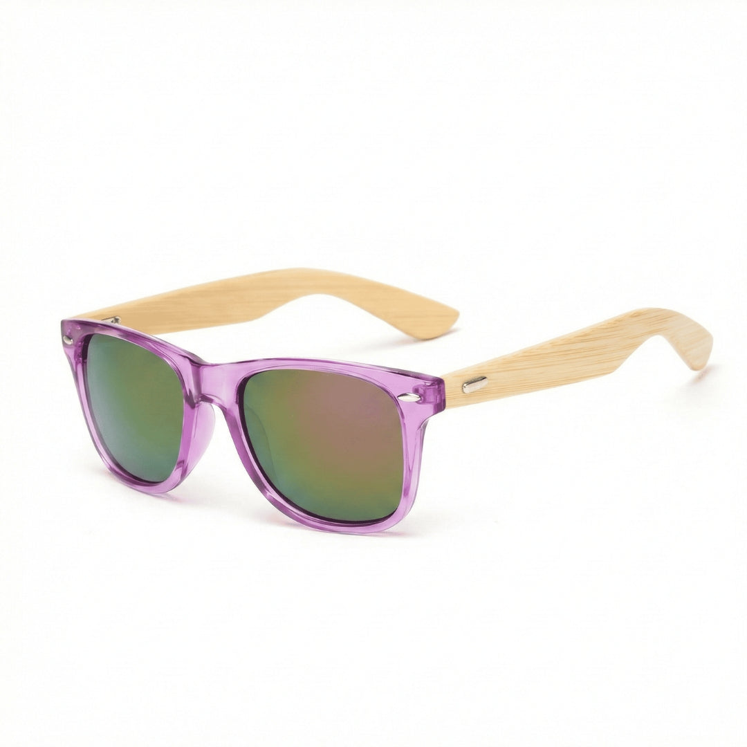 Coastline™ Eco Bamboo Sunglasses – UV400 Mirrored Square Beach Shades SmalchanCo