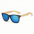 Coastline™ Eco Bamboo Sunglasses – UV400 Mirrored Square Beach Shades SmalchanCo