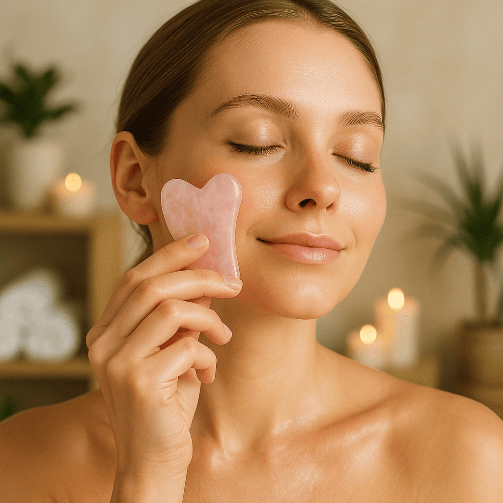 GUA SHA Natural Face Scraper Massager Jade Stone Roller YOOKIILYE