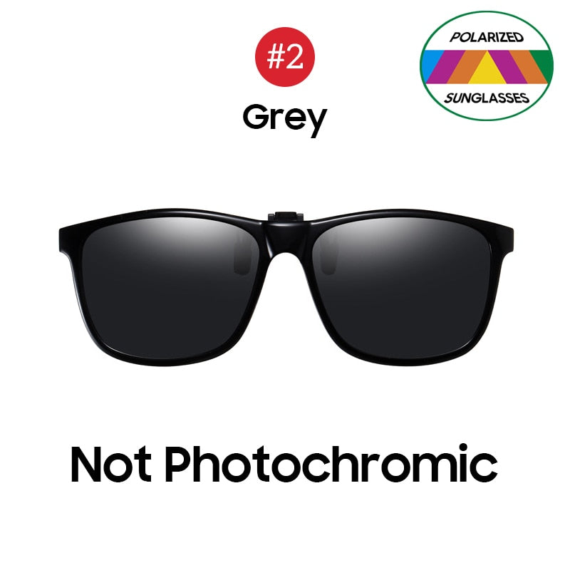 2023 Photochromic Polarized Night Driving Pilot Flip Up Clip on Sunglasses