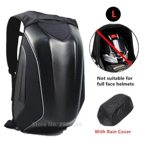 Carbon Fiber Hard Shell  Expandable Motorcycle Helmet Waterproof Backpack MJMOTO