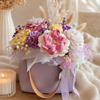 Luxury Soy Wax Flower Bouquet in Ceramic Purse