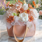Luxury Soy Wax Flower Bouquet in Ceramic Purse
