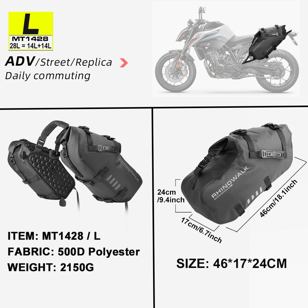 Motorcycle Large Capacity 100% Waterproof Saddle Bag - Smalchanco