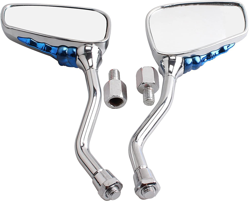 Universal Motorcycle Chrome Skeleton Hands Side Rear View Mirrors SMCH