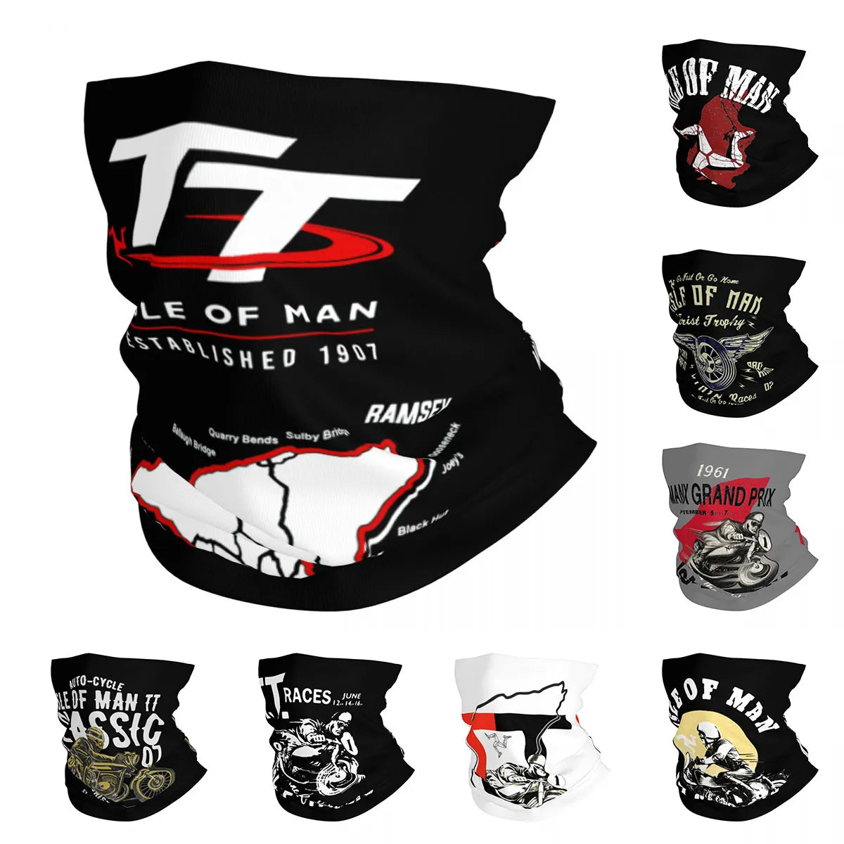 Isle Of Man TT Motorcycle Bandana Neck Gaiter