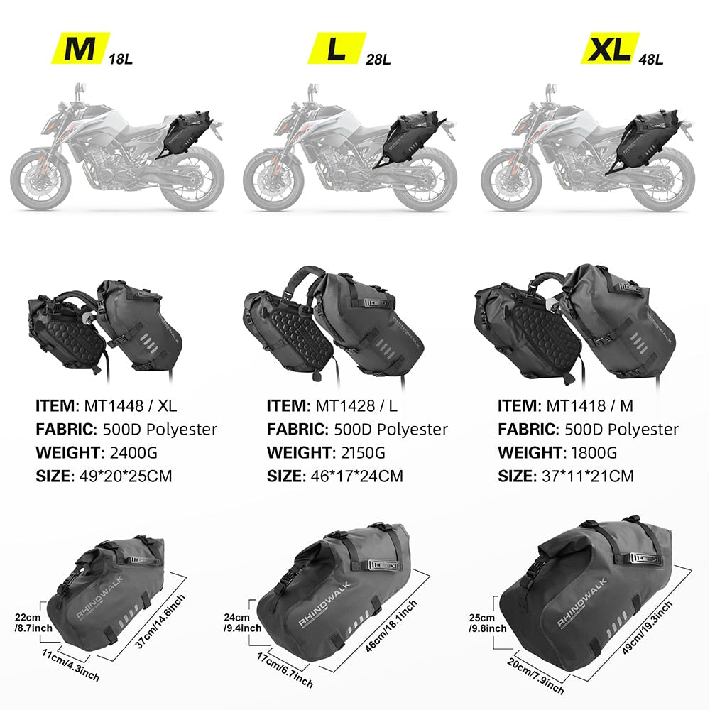 Motorcycle Large Capacity 100% Waterproof Saddle Bag - Smalchanco