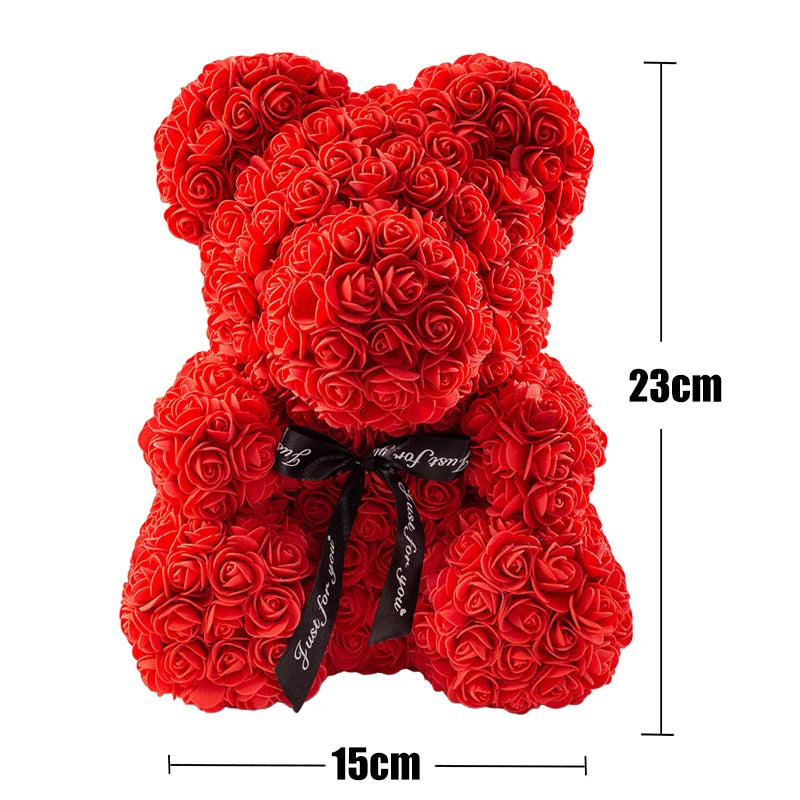 Valentine's Day Rose Teddy Bear With Box and Lights