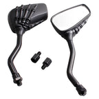 Universal Motorcycle Chrome Skeleton Hands Side Rear View Mirrors SMCH