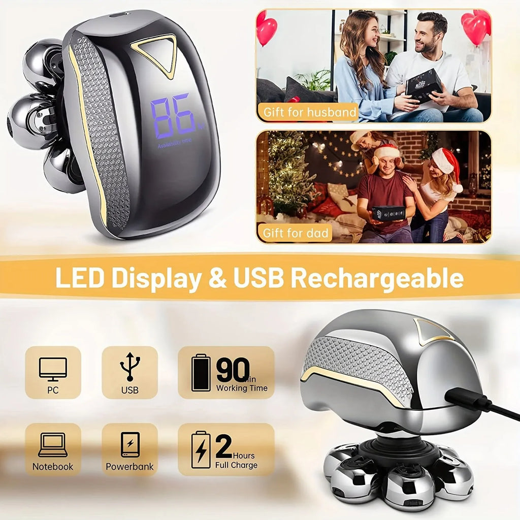 Men's Electric Rechargeable Head Shaver Razor