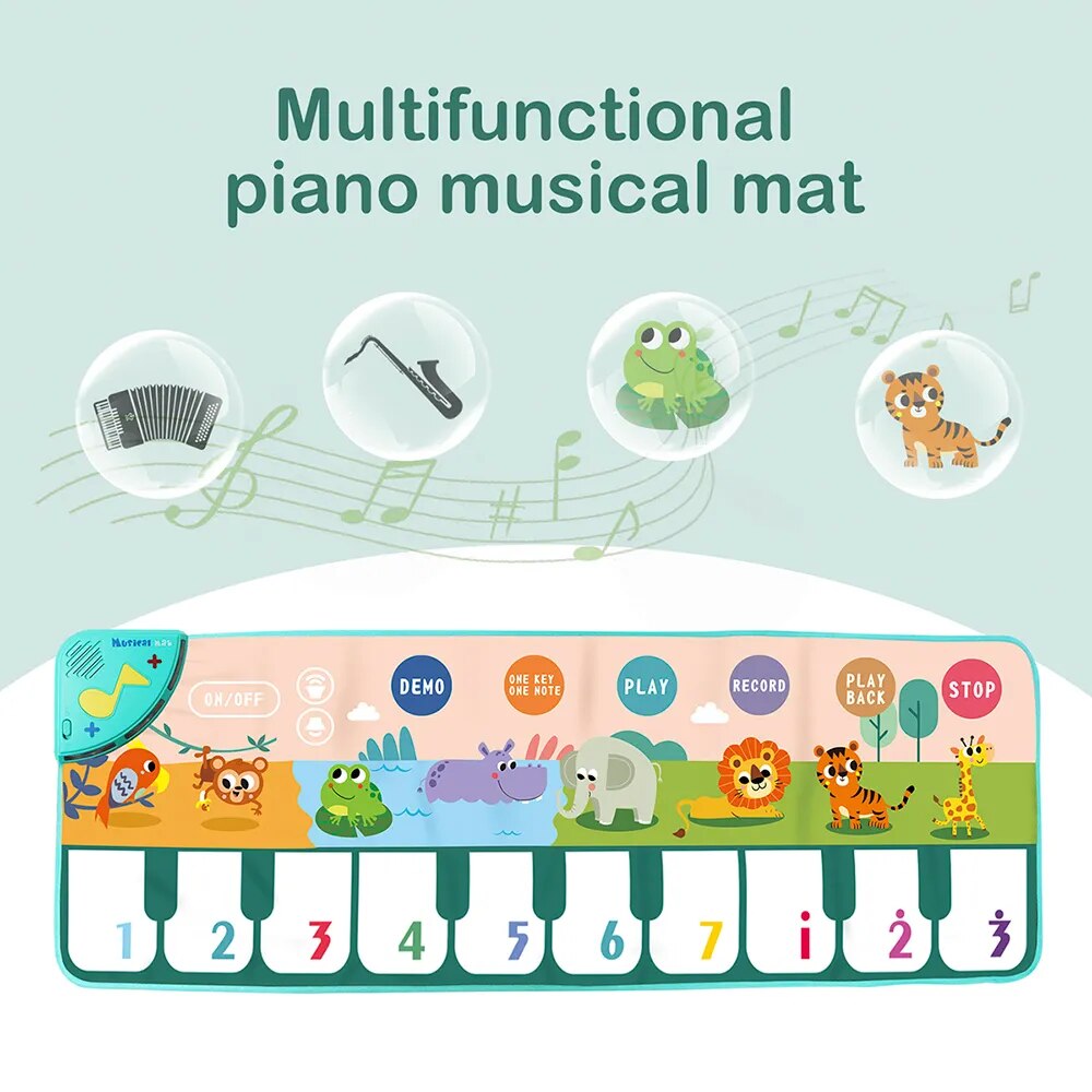 Musical Piano Mat for Kids with 8 Animal Sounds