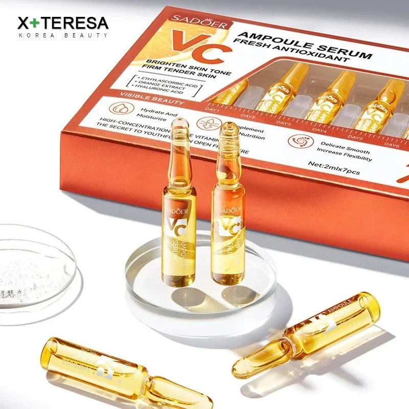 Vitamin C Face Whitening Serum Dark Spots Freckles Removal Hyaluronic Pore Minimizer Anti Aging Wrinkle Remove Golder Essence Smalchanco