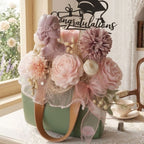 Luxury Soy Wax Flower Bouquet in Ceramic Purse