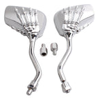 Universal Motorcycle Chrome Skeleton Hands Side Rear View Mirrors SMCH