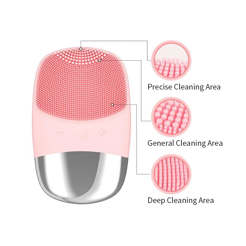 Electric Sonic Facial Cleanser Brush Skin Scrubber