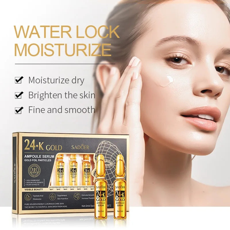 Vitamin C Face Whitening Serum Dark Spots Freckles Removal Hyaluronic Pore Minimizer Anti Aging Wrinkle Remove Golder Essence Smalchanco