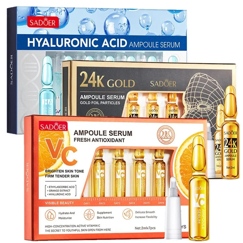 Vitamin C Face Whitening Serum Dark Spots Freckles Removal Hyaluronic Pore Minimizer Anti Aging Wrinkle Remove Golder Essence Smalchanco