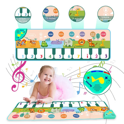 Musical Piano Mat for Kids with 8 Animal Sounds