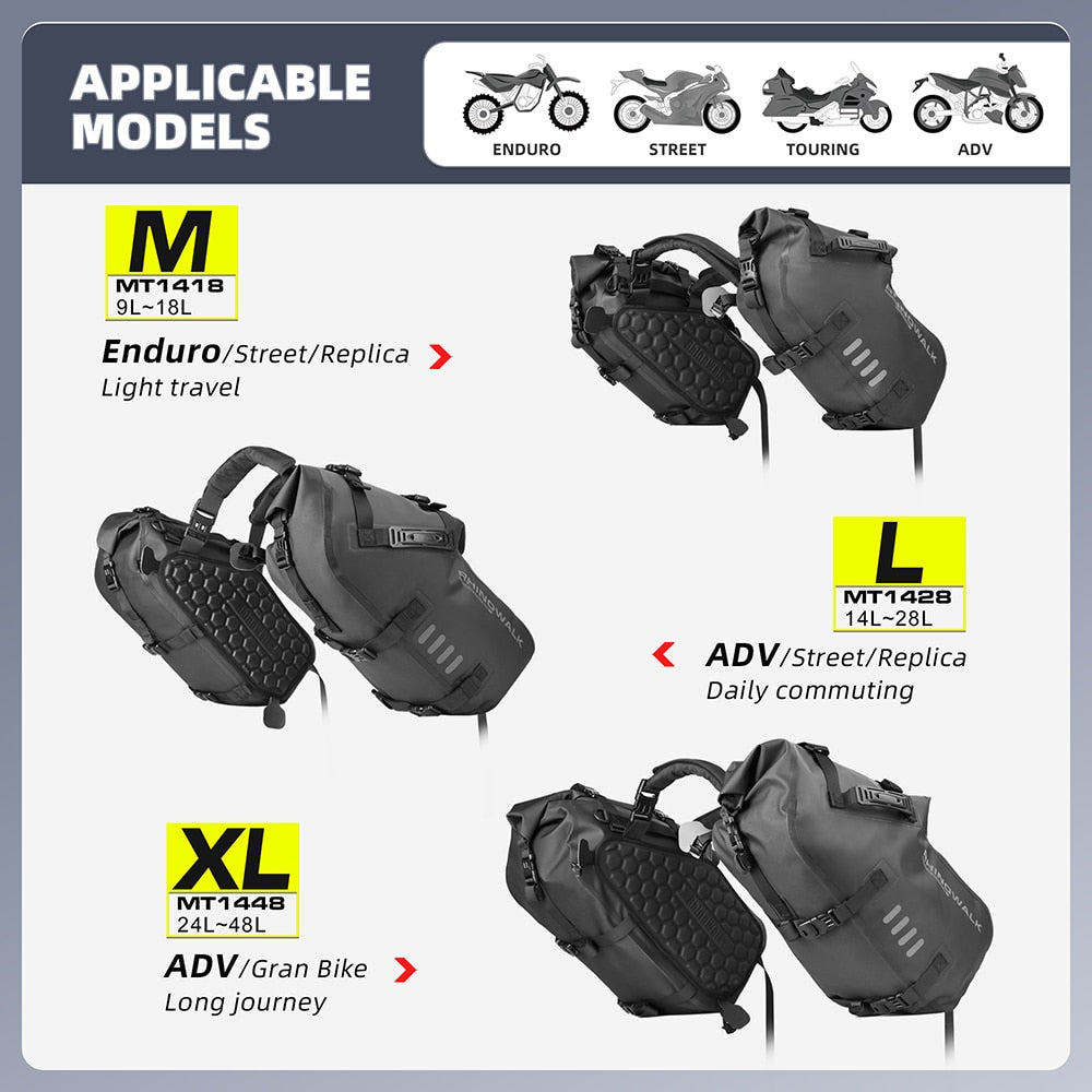 Motorcycle Large Capacity 100% Waterproof Saddle Bag - Smalchanco
