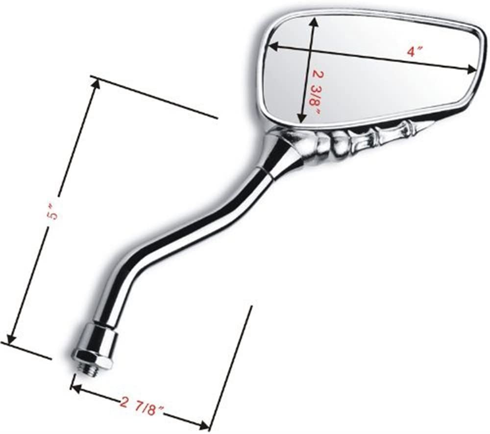 Universal Motorcycle Chrome Skeleton Hands Side Rear View Mirrors SMCH