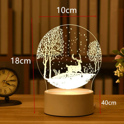 3D Acrylic LED Night Light for Home Bedroom Decor