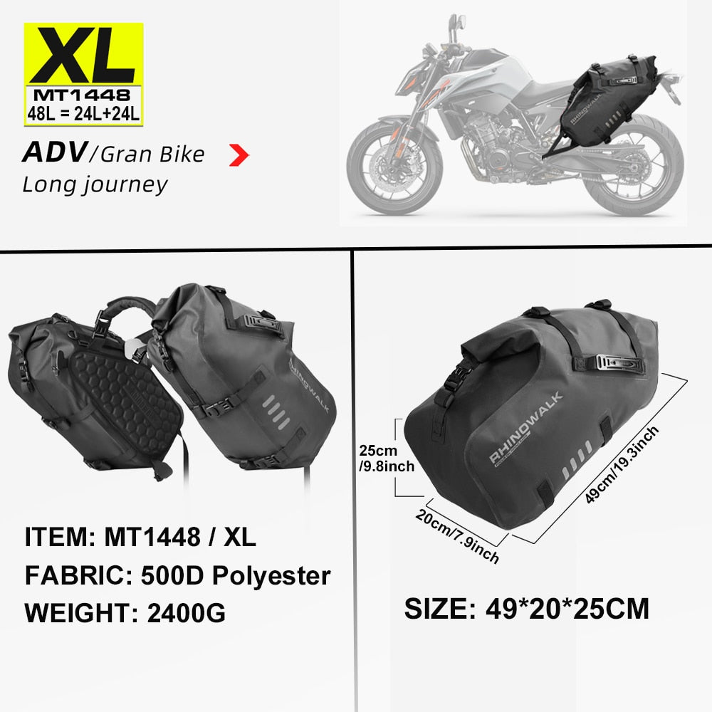Motorcycle Large Capacity 100% Waterproof Saddle Bag - Smalchanco