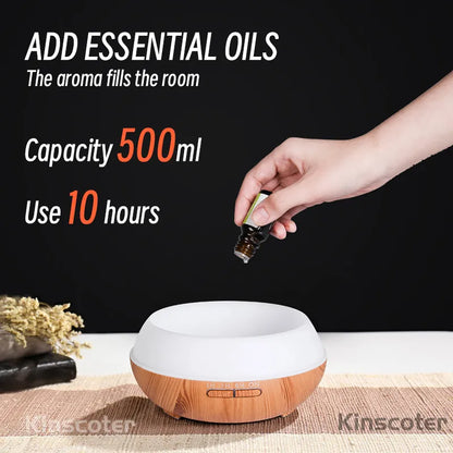 High Quality Aromatherapy Essential Oil Wooden Air Humidifier with 7 Colors Light