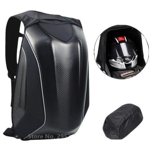 Carbon Fiber Hard Shell  Expandable Motorcycle Helmet Waterproof Backpack MJMOTO