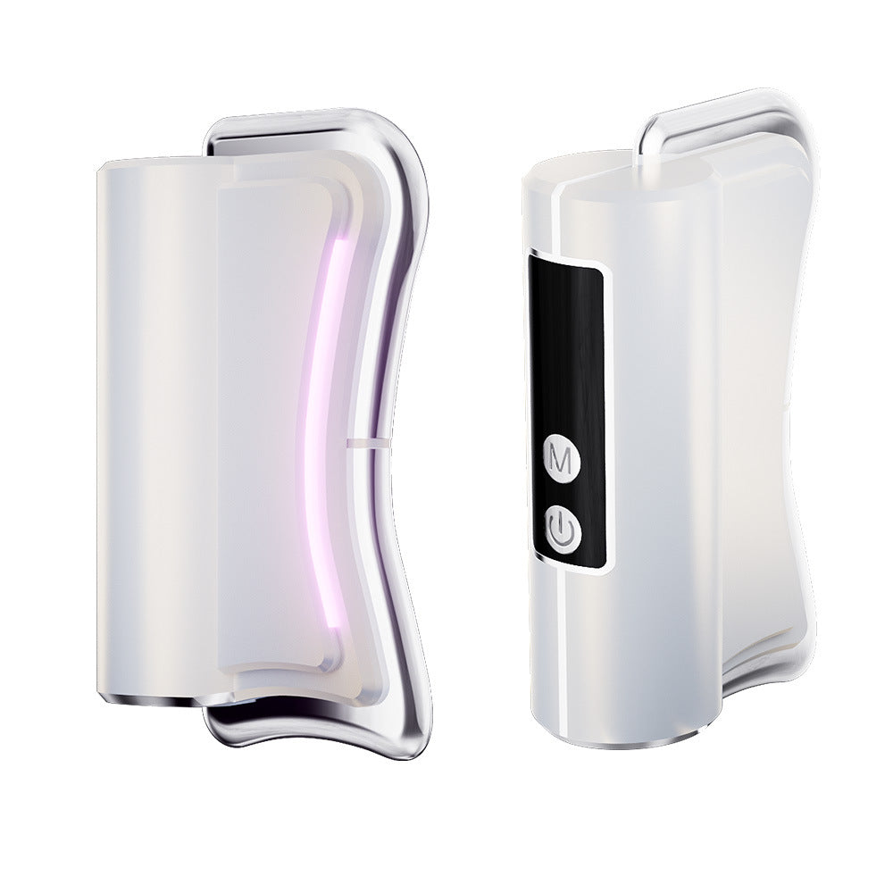 Two white electronic devices with a control panel on a white background