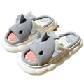 Gray sleepers with pink interior and white sole on a white background