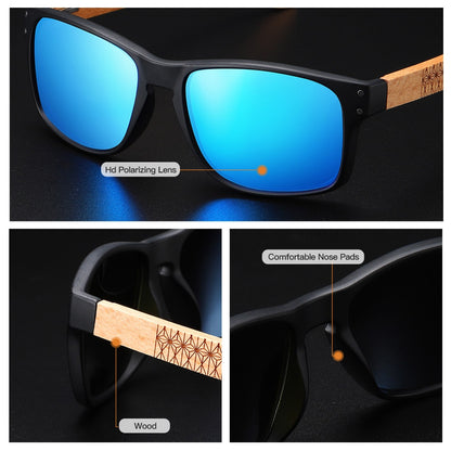 BEACH DESIGN Wooden Frame Sunglasses