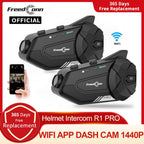 Dash Cam HD Intercom Motorcycle Helmet Headset R1 Pro Freedconn