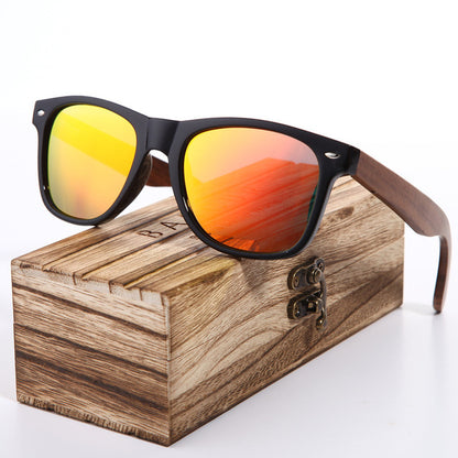 NATURAL BLACK WALNUT wooden frame sunglasses